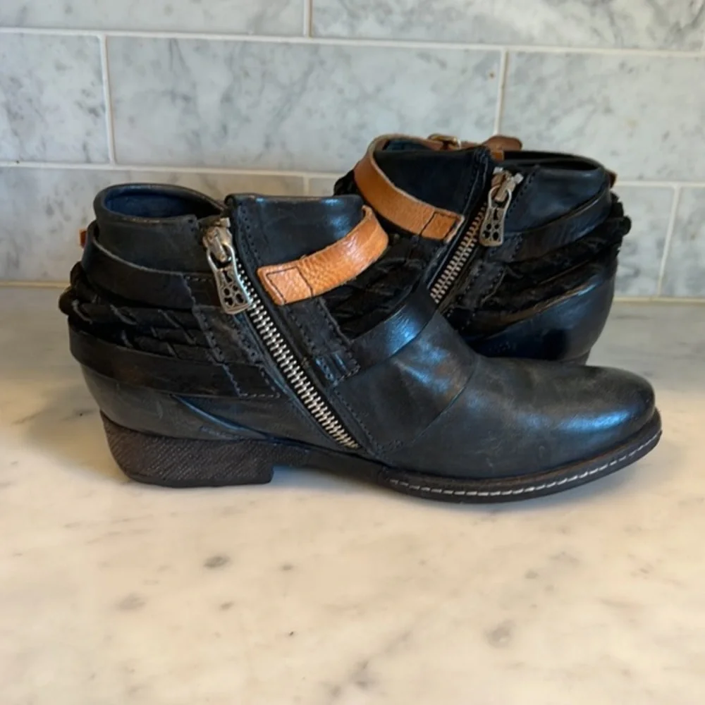A.S.98 Black Ankle‎ Bootie Sz 36/6